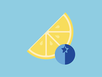 IQ Bar: Lemon Blueberry blueberry colorful design flat fruit icon icons illustration lemon simple vector