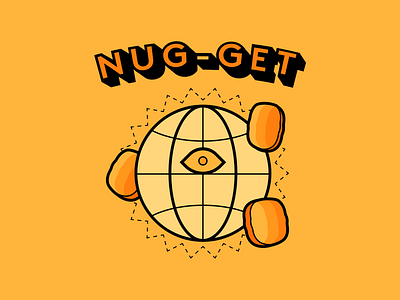 Nug-Get it? app design eye finder flat globe icon illustration intro logo mobile nugget onboarding simple splash ui vector world