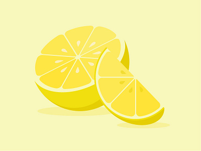 Lemon colorful flat fruit illustration lemon minimal modern seeds simple stylized vector yellow