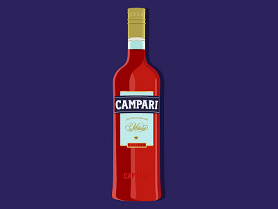 Campari alcohol campari flat illustration minimal simple