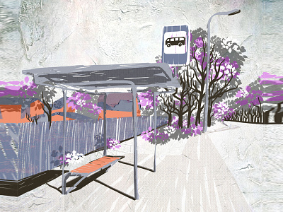 station color drawing lilac prospect purple texture