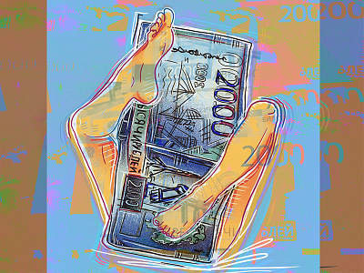 money art bank currency exchange rate freelance graphics illustration legs money