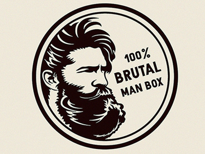 100% Brutal Man Logo barbershop beard brutal haircut logo man