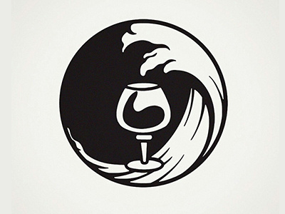 Wine box blackandwhite icon illustration vector wave wine