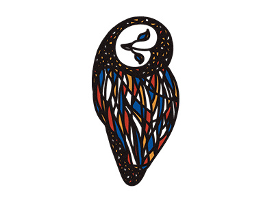 Stained color line owl predator stained
