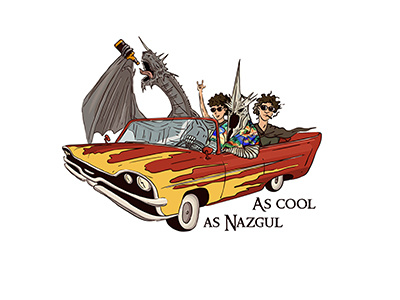 As Cool As Nazgul characterdesign fellbeast hobbit nazgul print retrocar tshirtdesign