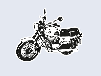 Voskhod blackandwhite design illustration motorcycle sticker sticker design vector