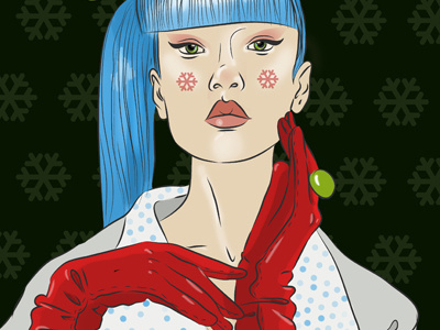 Dribbble 210 christmas elena greta apostol fashion gloves happy illustration iscariotteh ribbon snow flakes xmas