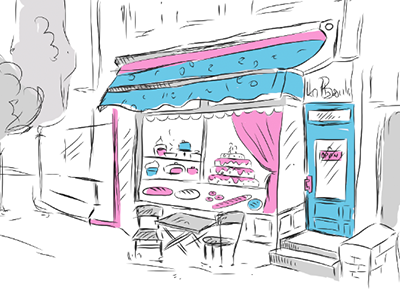 Dribbble 220 bakery bread cake elena greta apostol french illustration iscariotteh sketch street urban