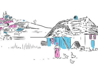 Dribbble 221 chickens country side elena greta apostol hills house iscariotteh nature peasant romanian rural village