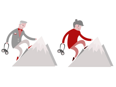 Dribbble 239 apostol corporate couple elena greta explorers grey illustration man old red woman