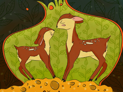 Dribbble 242 apostol bambi deer elena greta illustration iscariotteh love vegetation
