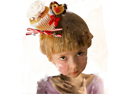 Dribbble 13 child cupcake illustration portrait sweets