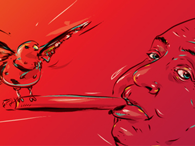 Dribbble 243 alfred art birds cigarette design elena greta eyes hitchcock illustration portrait red