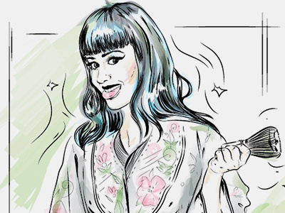 Dribbble241 coffee elena greta illustration katy linework matcha perry shop sketch watercolor