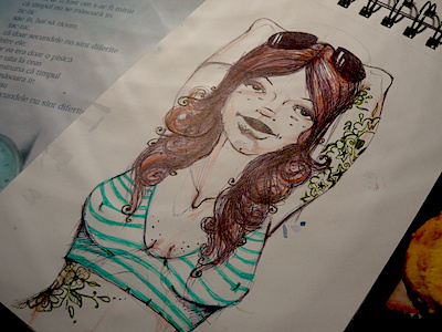 Dribbble 48 apostol elena greta girl illustration iscariotteh pin up portrait sketch tattoo