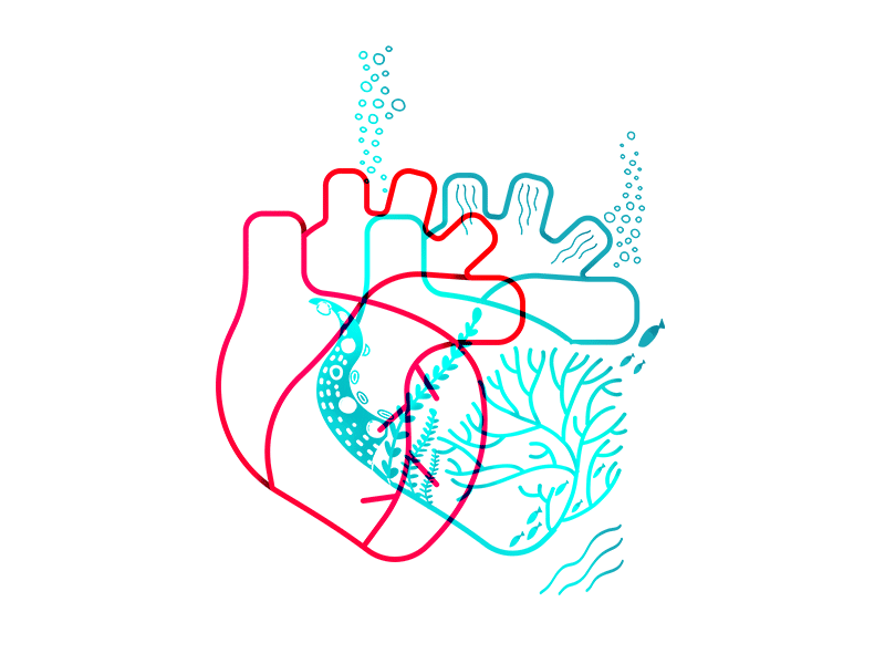 Heartbeat No.3 design elena-greta heart heartbeat logo seaside sketch water gun
