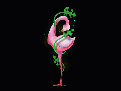 “F” is for Flamingo weird flex 36days of type elena greta f illustration procreate type weird flex