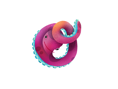 “O” is for Octopus crazy eyes 36days of type design elena greta illustration ipadprocreate o octopus procreate tentacle type