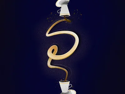 “S” is for Scent of a Coffee 36 days of type aroma coffee design elena greta flavor illustration s scent splash type typography