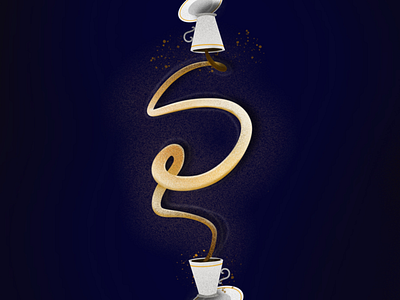 “S” is for Scent of a Coffee 36 days of type aroma coffee design elena greta flavor illustration s scent splash type typography