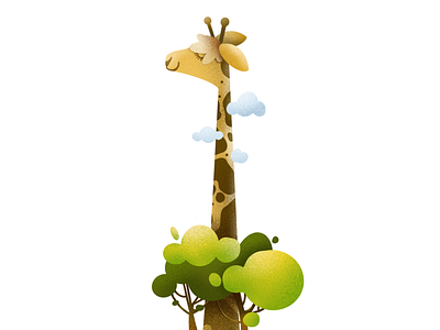 One Tall Giraffe 36 days of type animal art design elena greta giraffe illustration jungle one procreate tall wild