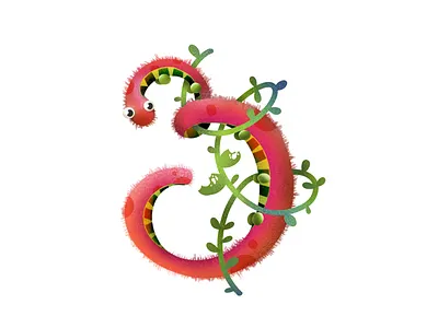 Triple Puff Caterpillar 3 36 days of type art day 29 design elena greta illustration procreate sketch type typography