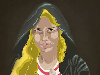 Dribbble 129 apostol blonde dark elena greta girl hoodie illustration iscariotteh magic portrait rabbit stripes vector