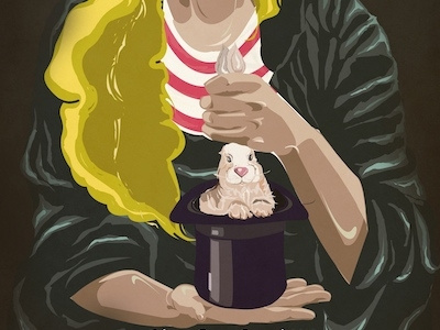 Dribbble 130 apostol blonde dark elena greta girl hoodie illustration iscariotteh magic portrait rabbit stripes vector