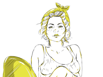 Dribbble 151 apostol asociatia association creative elena greta industries industrii iscariotteh linework pin up portrait sketch vector yellow