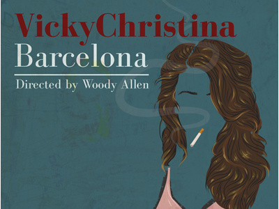 Dribbble 184 vicky christina barcelona poster afis iscariotteh elena-greta apostol illustration oscar academy award best actress penelope cruz scarlett johansson javier bardem woody allen romania 2013