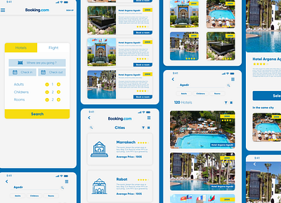 Booking.com Application Concept app app design app ui application application design application ui booking booking app clean flat ios minimal mobile mobile app mobile app design mobile design mobile ui ui ux