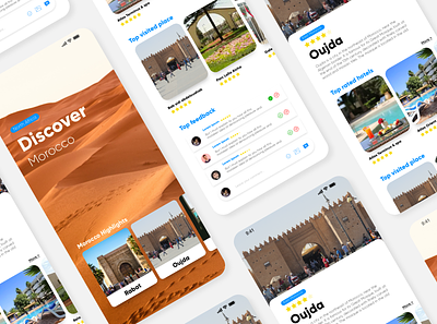Discover Morocco UI App app app design application application design clean concept concept design design ios minimal mobile tourism tourism app tourism website tourist ui ui design uidesign uiux ux