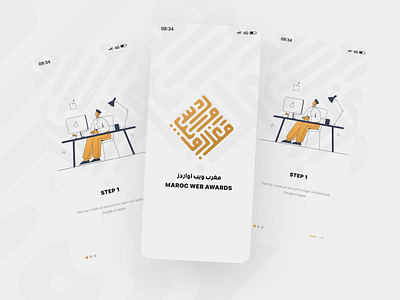 MAROC WEB AWARDA VOTING APP app application awards clean competition content creator design flat illustration influencer minimal mobile mobileapp ui ux vote voting web