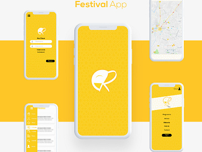 Humour Festival App animation app branding clean design flat icon illustration ios minimal mobile ui ux