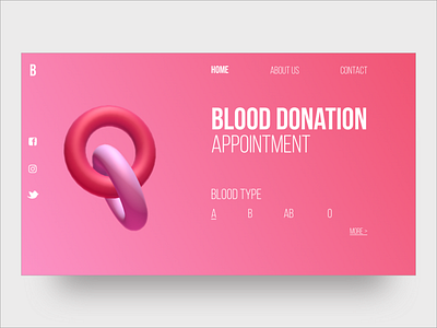 Blood donation landing page