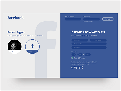 Facebook SignUp Page