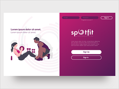 Sport Landing page "Spotfit" app branding clean design flat illustration landing landing design landing page landing page concept minimal mobile redesign sport spotfit ui ux vector web website