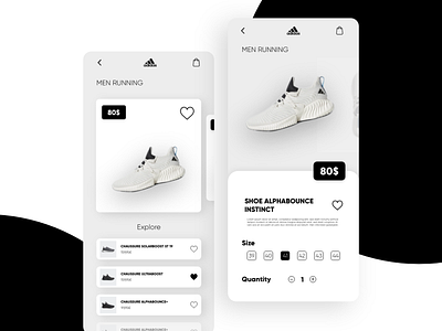 Shoes App adidas app app design application clean design interaction design interface minimal mobile nike ui ux