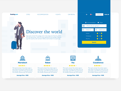 Booking landing page