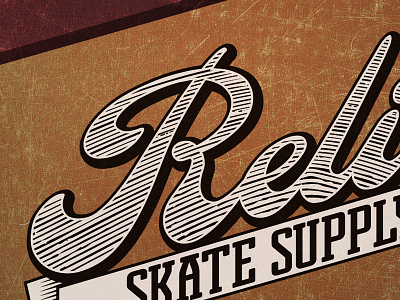 Relief faux logo logotype relief skate supply skateboard