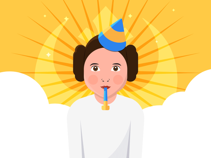 RIP Carrie Fisher (1956-2018) after effects animation birthday carriefisher illustration illustrator leia princess princess leia ripcarriefisher starwars vector