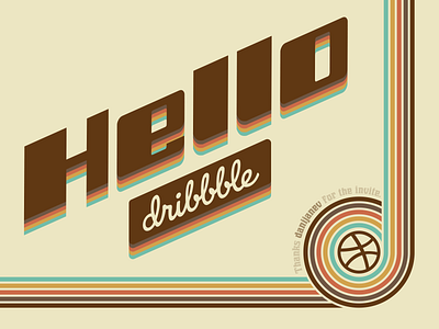 Hello dribbble 70s design dribble hello lines palette psychedelic retro sway vector