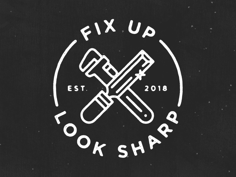 'Fix Up Look Sharp' Logo Ident 12fps after effects animation illustration logo logo animation logo design loop loop animation mograph