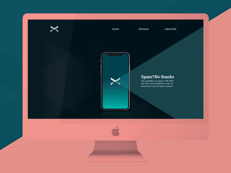 Meil - Mail Client App - Landing Page adobexd appdesign complementary colors desktop landing landing page landing page design mail app meil client mobile app subscribe ui ux