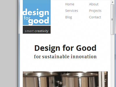 Design for Good - Frontpage Mobile