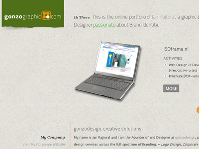 gonzographic Redesign Index fontface indexpage jquery portfolio redesign
