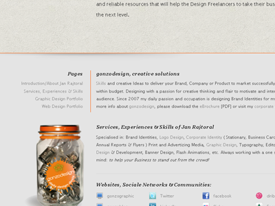 gonzographic Footer footer gonzographic portfolio redesign