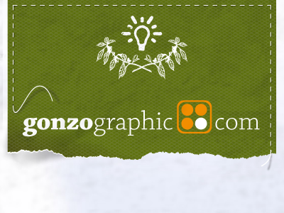 gonzographic Logo-label gonzographic label redesign stitchings torn ribbon