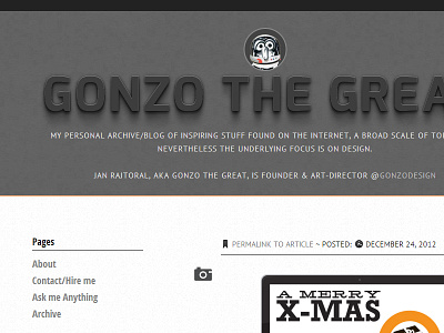 Gonzo the Great V3 css redesign tumblr typography